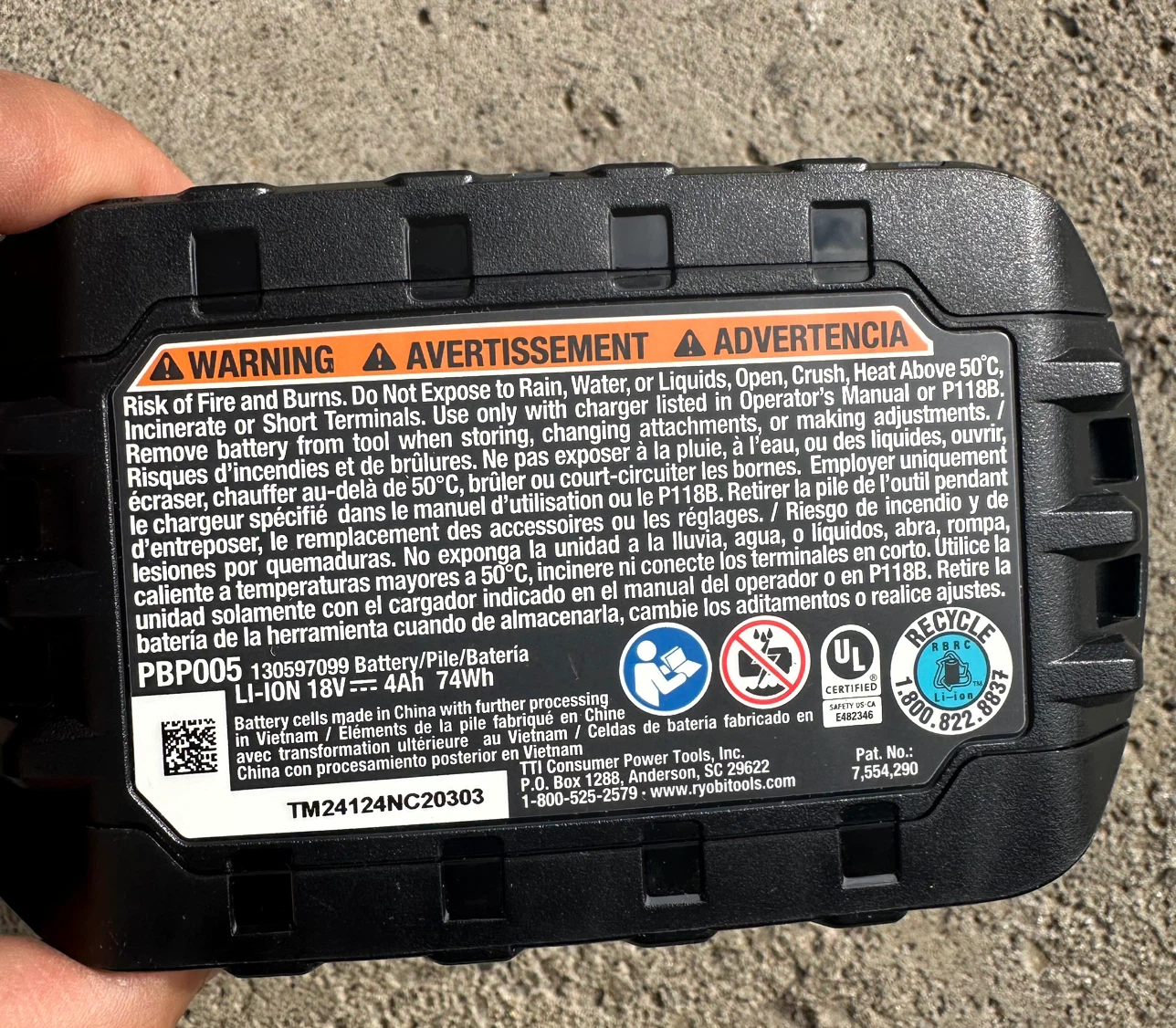 Ryobi ONE+ 18V 4Ah Lithium Battery - photo 2