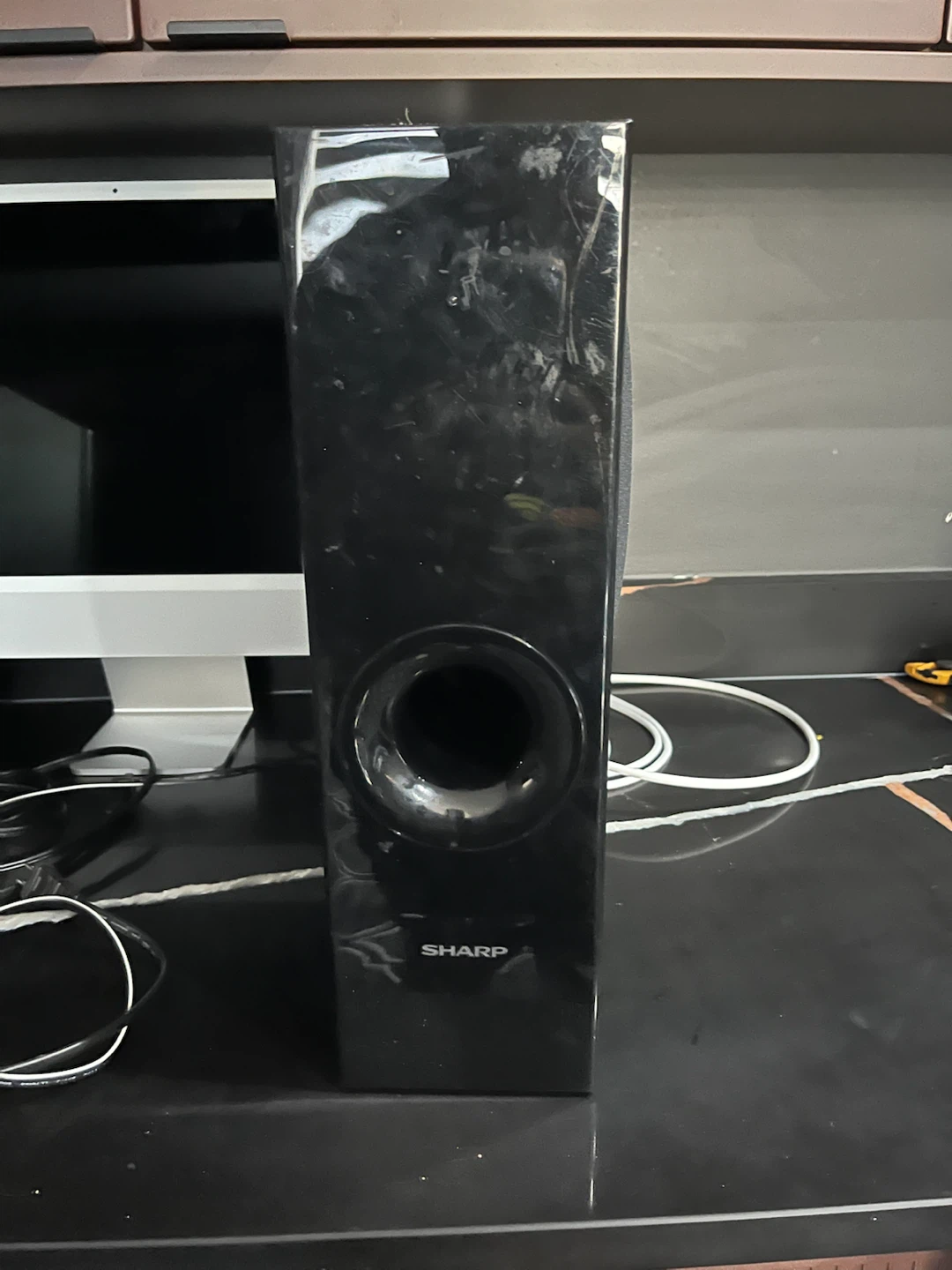 Sharp Black Subwoofer