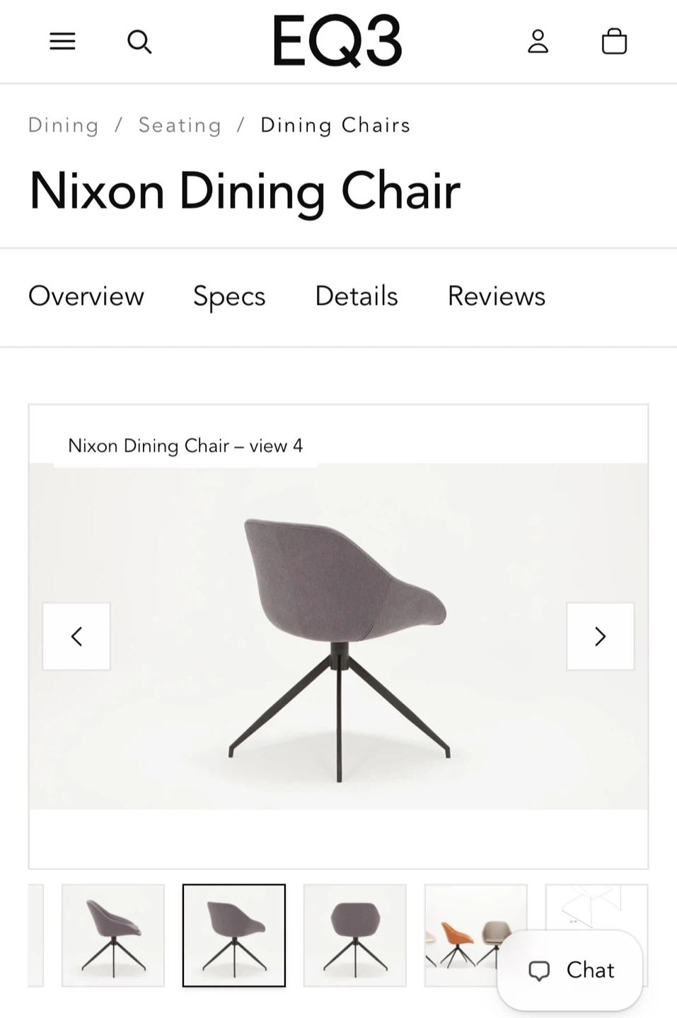 EQ3 Nixon Dining Chair - Black - photo 3