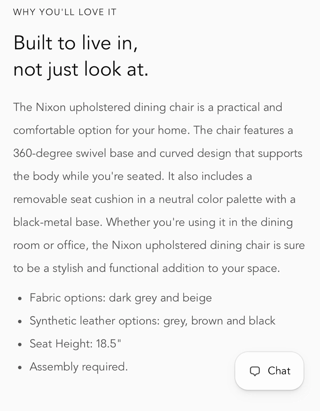 EQ3 Nixon Dining Chair - Black - photo 5