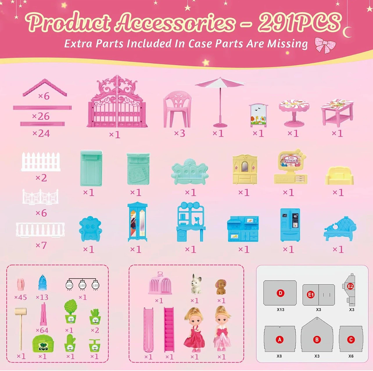 Princess Dollhouse with 291 Pieces - photo 4