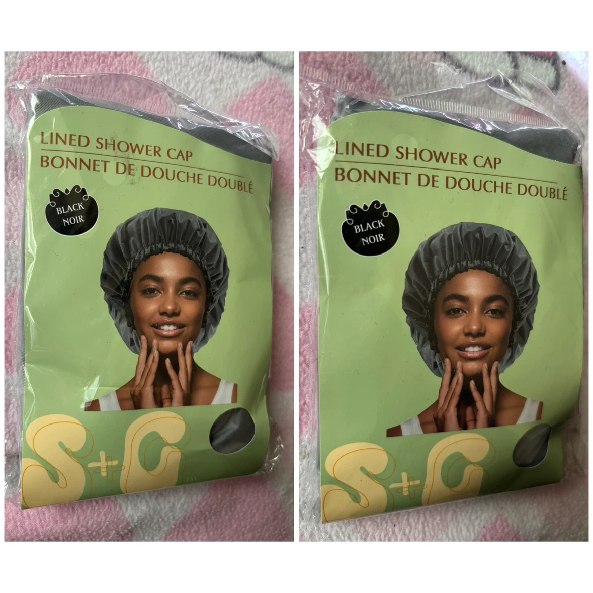 2 Lined Shower Caps - *Black*