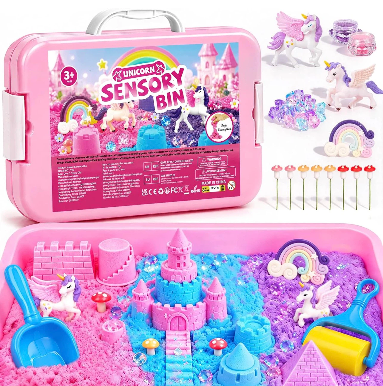 Unicorn Sensory Bin Play Sand Set