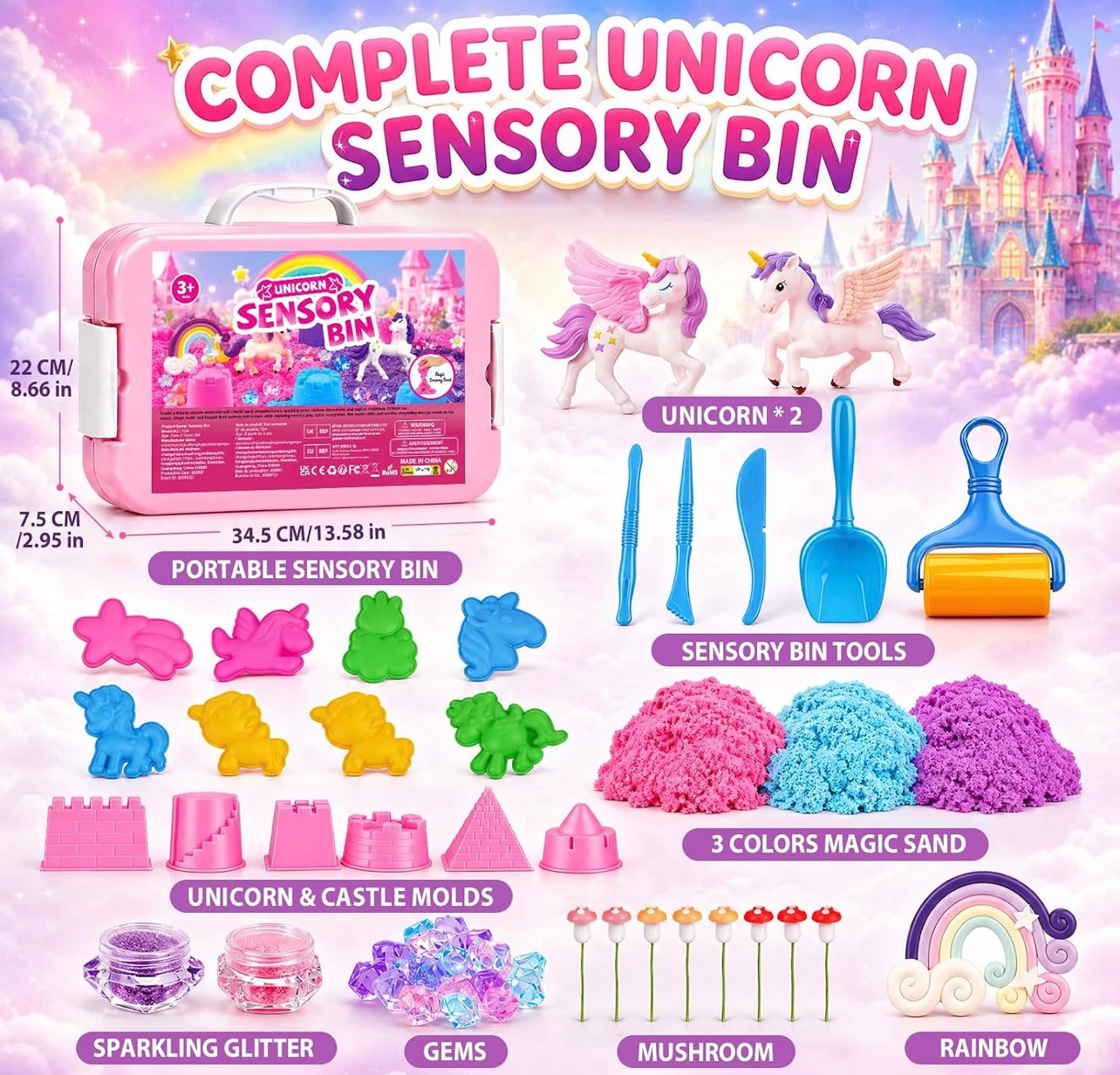 Unicorn Sensory Bin Play Sand Set - photo 2