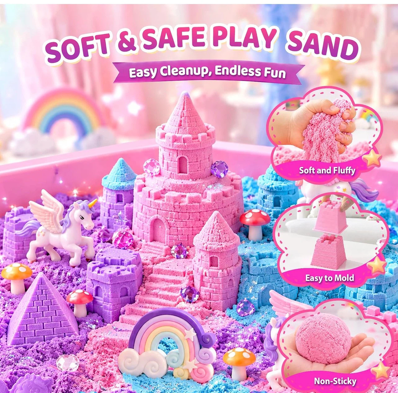 Unicorn Sensory Bin Play Sand Set - photo 3