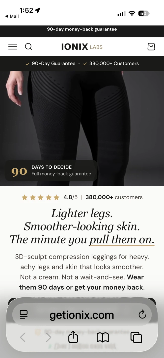 New IONIX LABS Black compression leggings  - Size S - photo 2