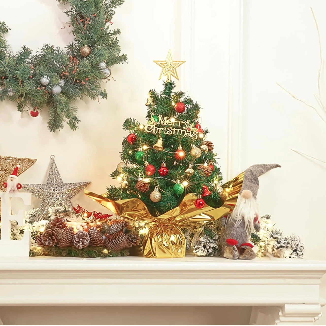20 inch Christmas Tabletop Tree with Ornaments - photo 4