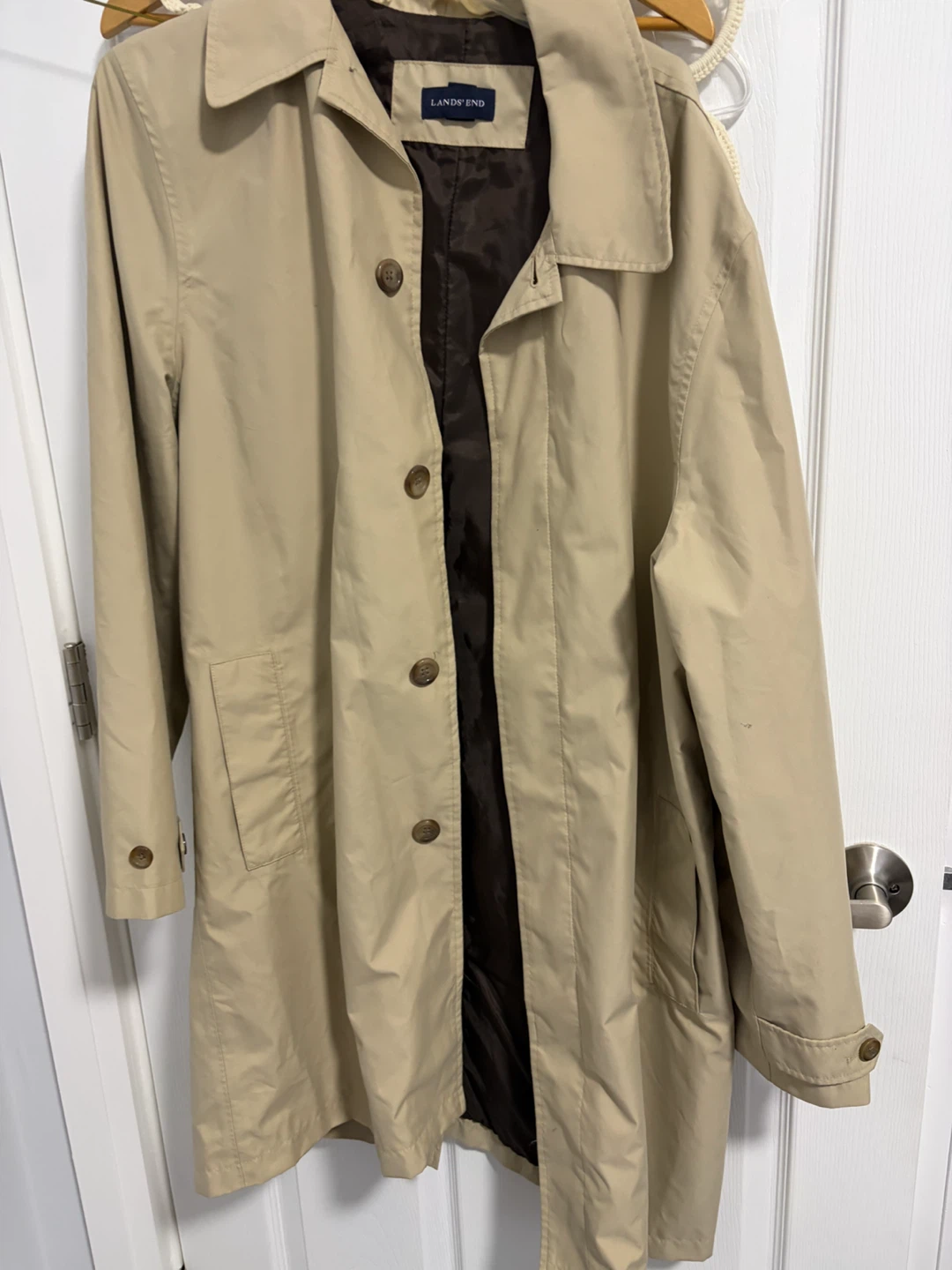 Lands' End Beige Trench Coat Size M