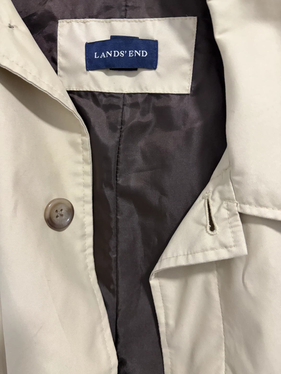 Lands' End Beige Trench Coat Size M - photo 2