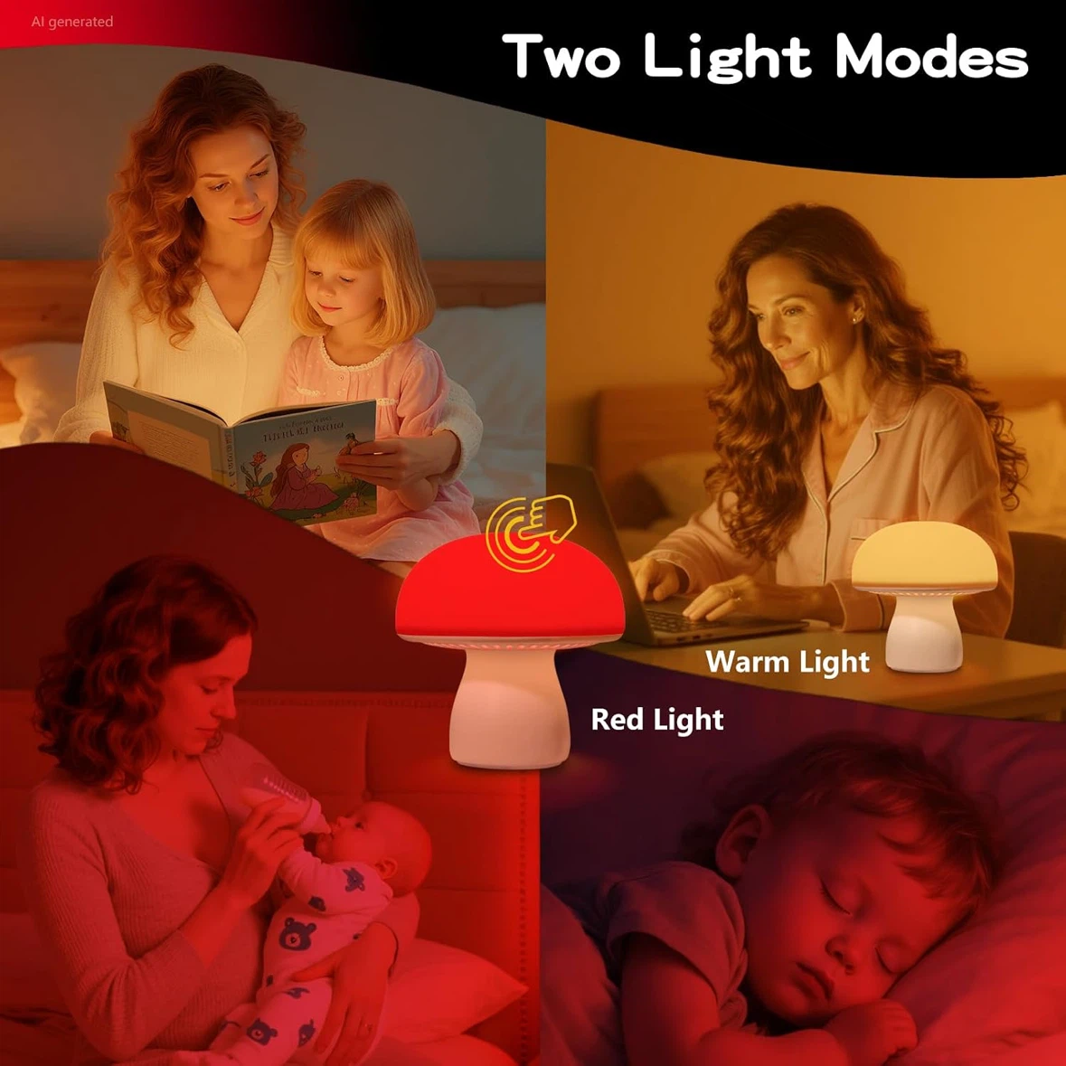 Mushroom LED Lamp Red Light - photo 5
