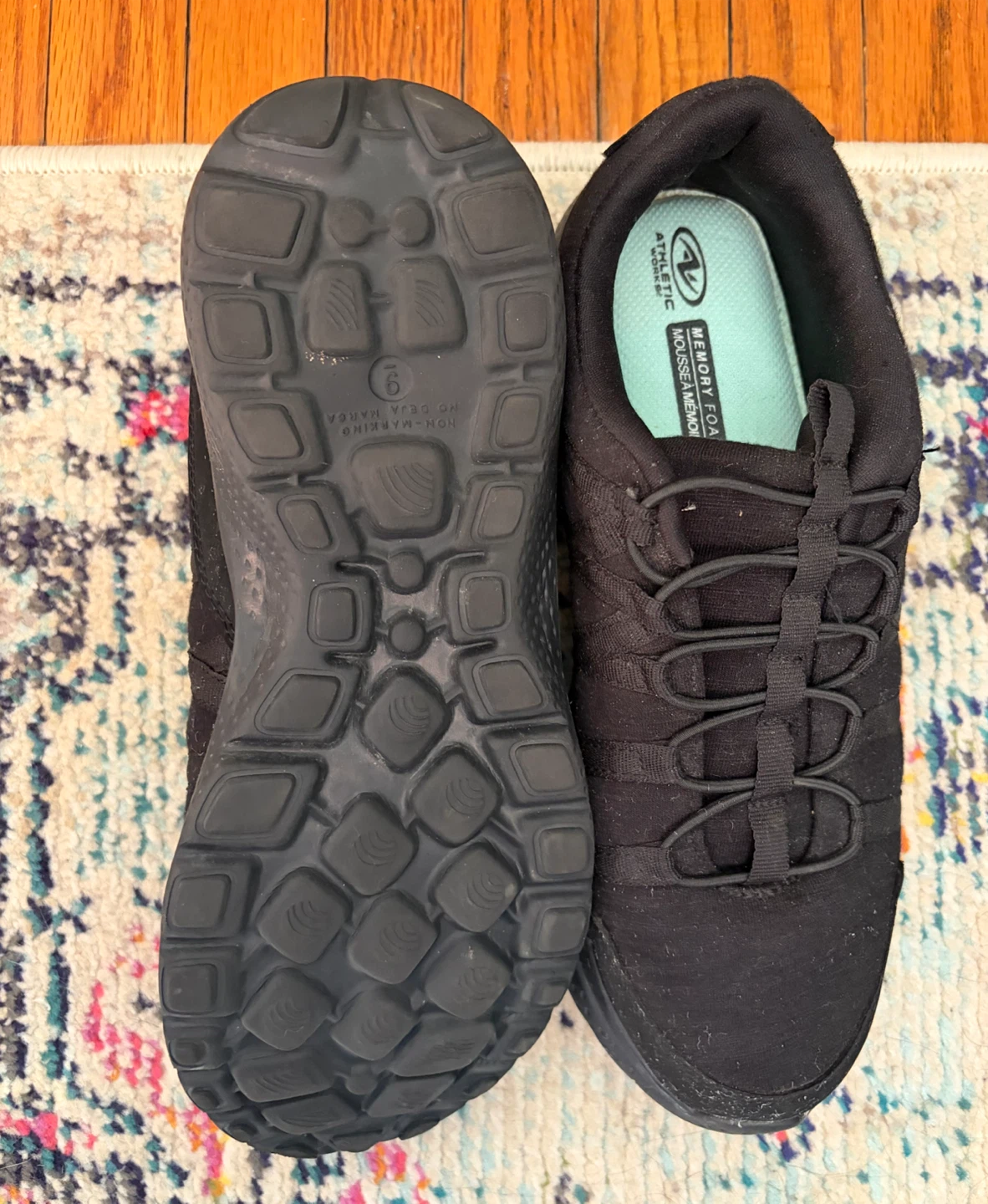 Athletic Works Black Memory Foam Sneakers Size 9 - photo 3