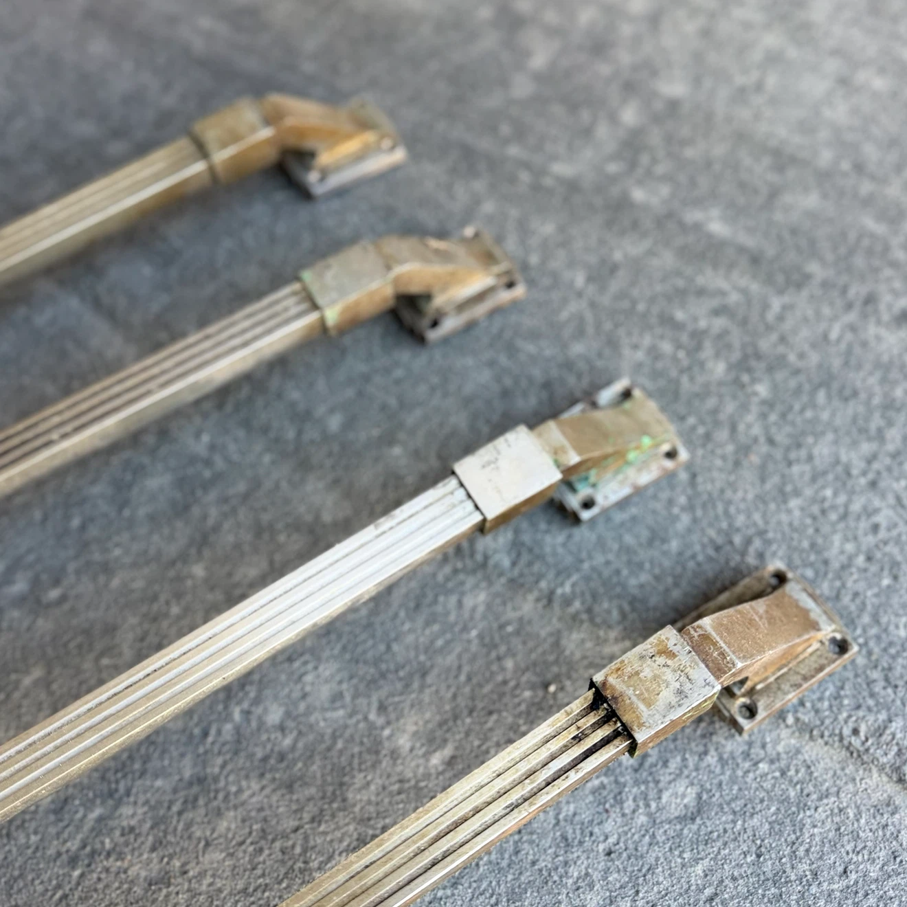 Architectural Salvage Large Art Deco Door Handles - photo 3