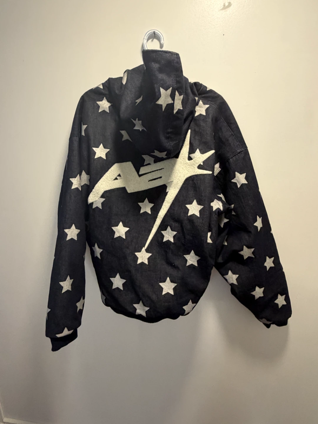 AASTU Star Print Denim Zip-Up Hoodie - photo 2