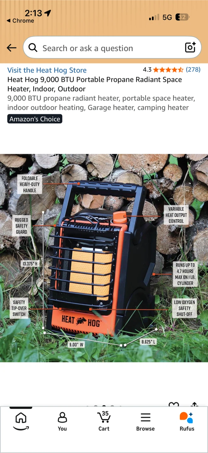 Heat Hog 9,000 BTU Portable Propane Heater - photo 4