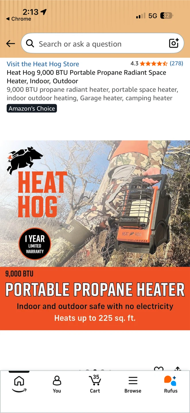 Heat Hog 9,000 BTU Portable Propane Heater - photo 5