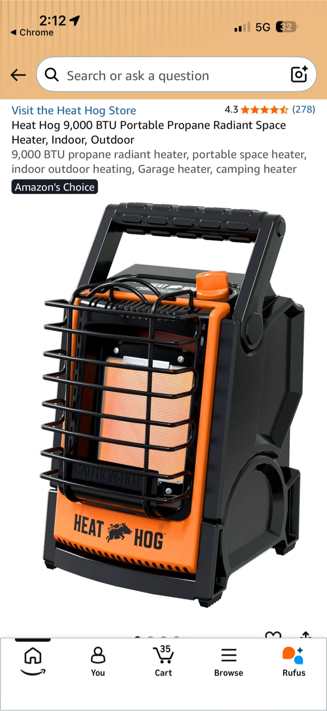 Heat Hog 9,000 BTU Portable Propane Heater