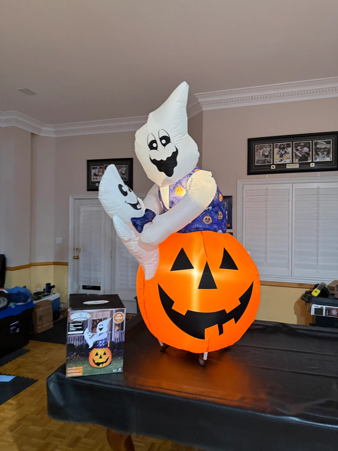 Airblown Inflatable Ghost on Pumpkin