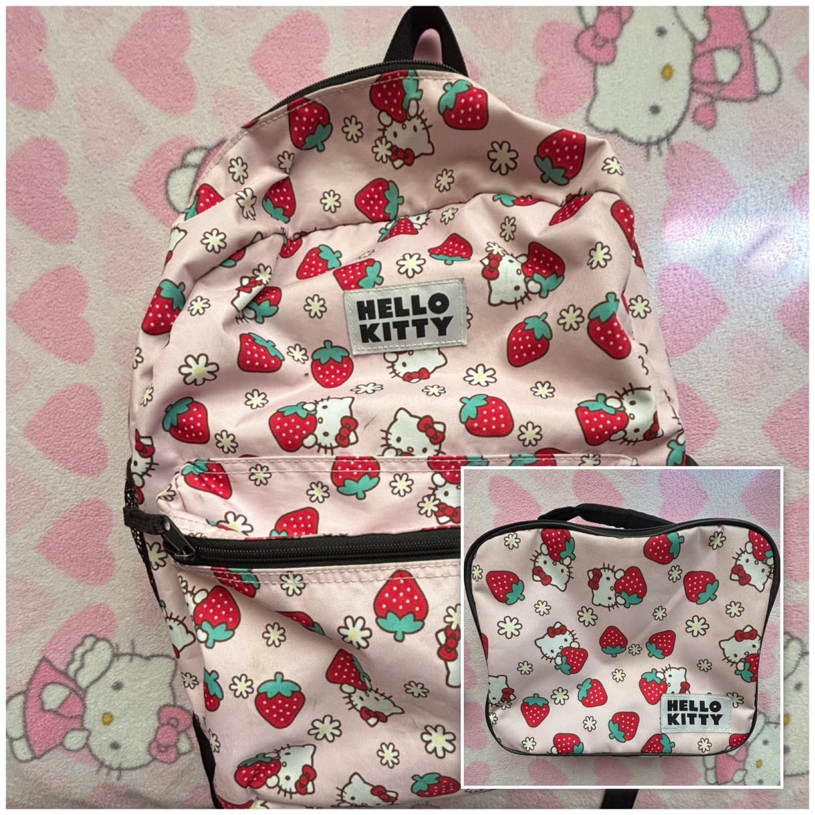 Hello Kitty - Strawberry Backpack & Lunch Bag Set