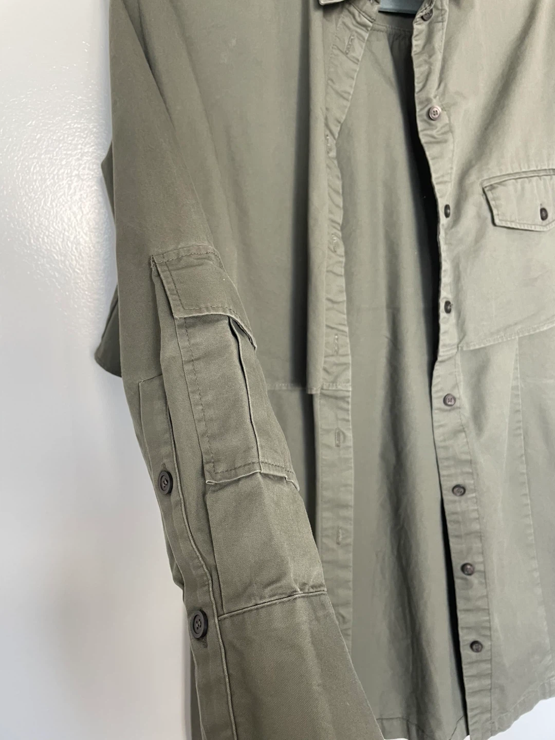 Zara Olive Green Utility Shirt Jacket Size L - photo 4