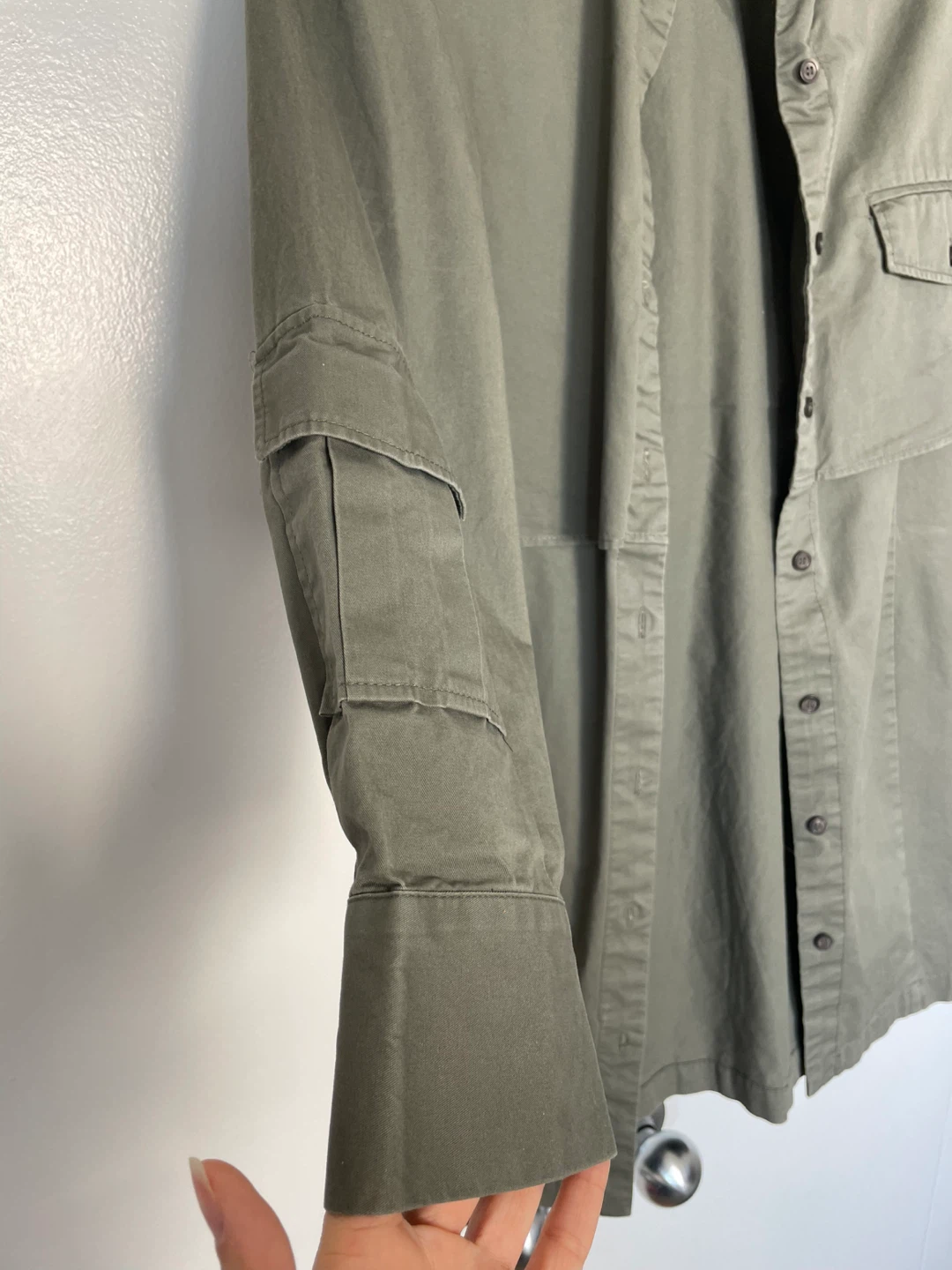 Zara Olive Green Utility Shirt Jacket Size L - photo 5