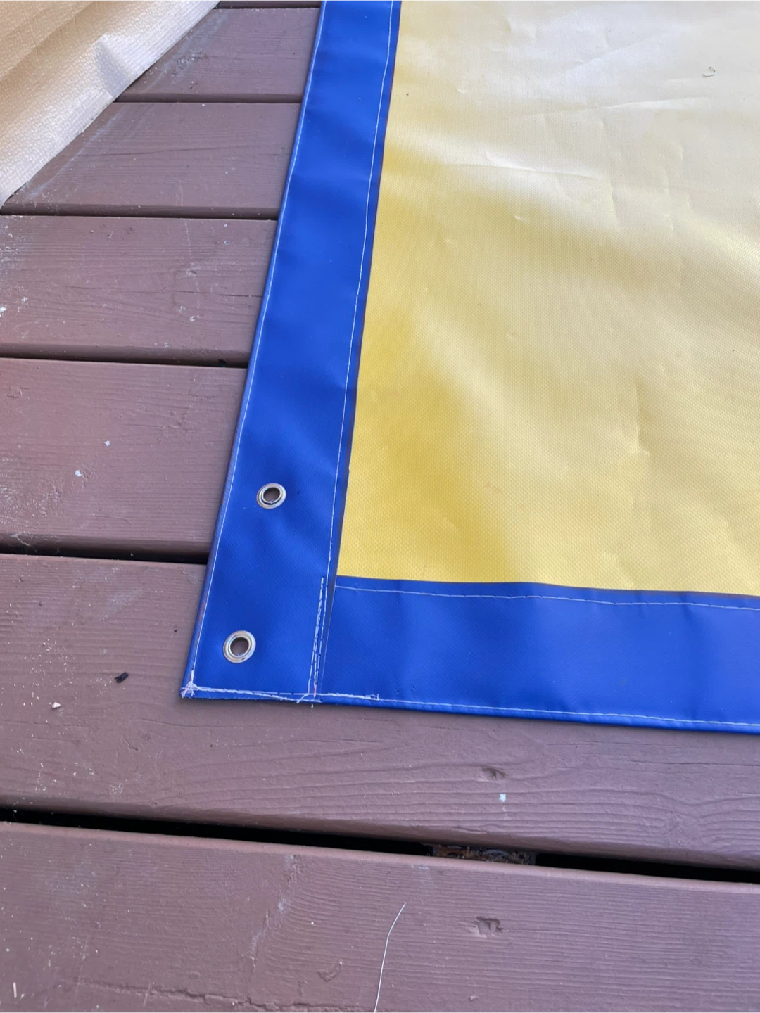 Heavy Duty Yellow and Blue Vinyl Boat Tarp - photo 2