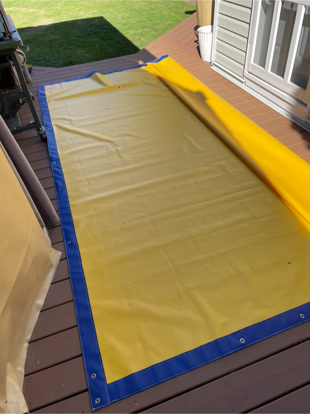 Heavy Duty Yellow and Blue Vinyl Boat Tarp - photo 3
