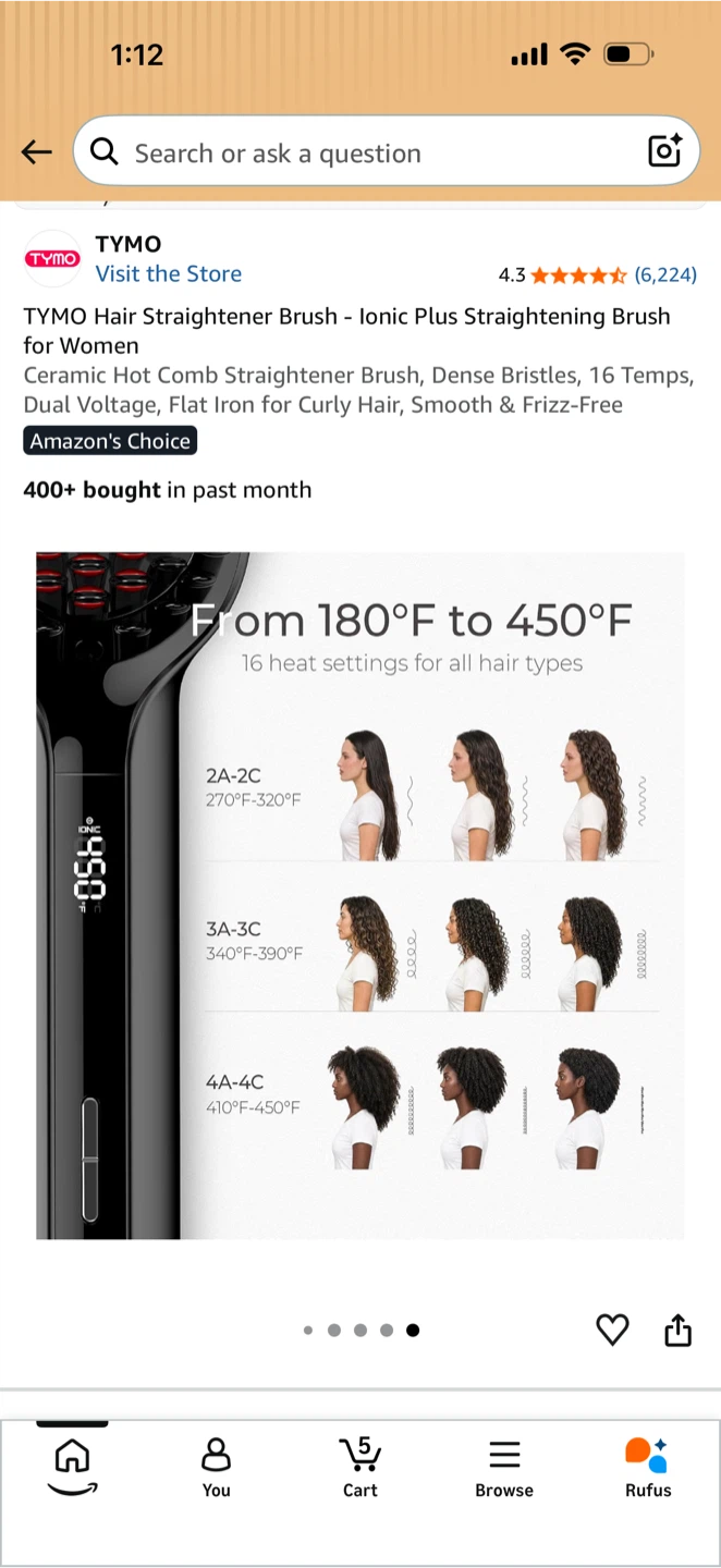 TYMO Ionic Plus Hair Straightening Brush - photo 2