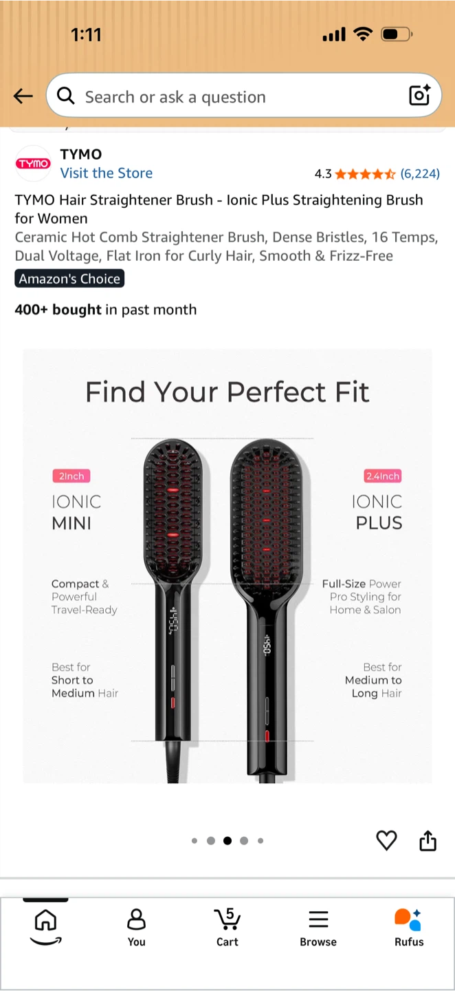 TYMO Ionic Plus Hair Straightening Brush - photo 3