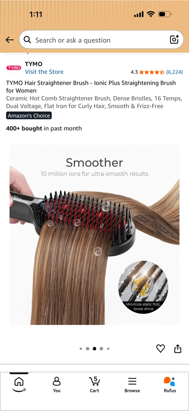 TYMO Ionic Plus Hair Straightening Brush - photo 4
