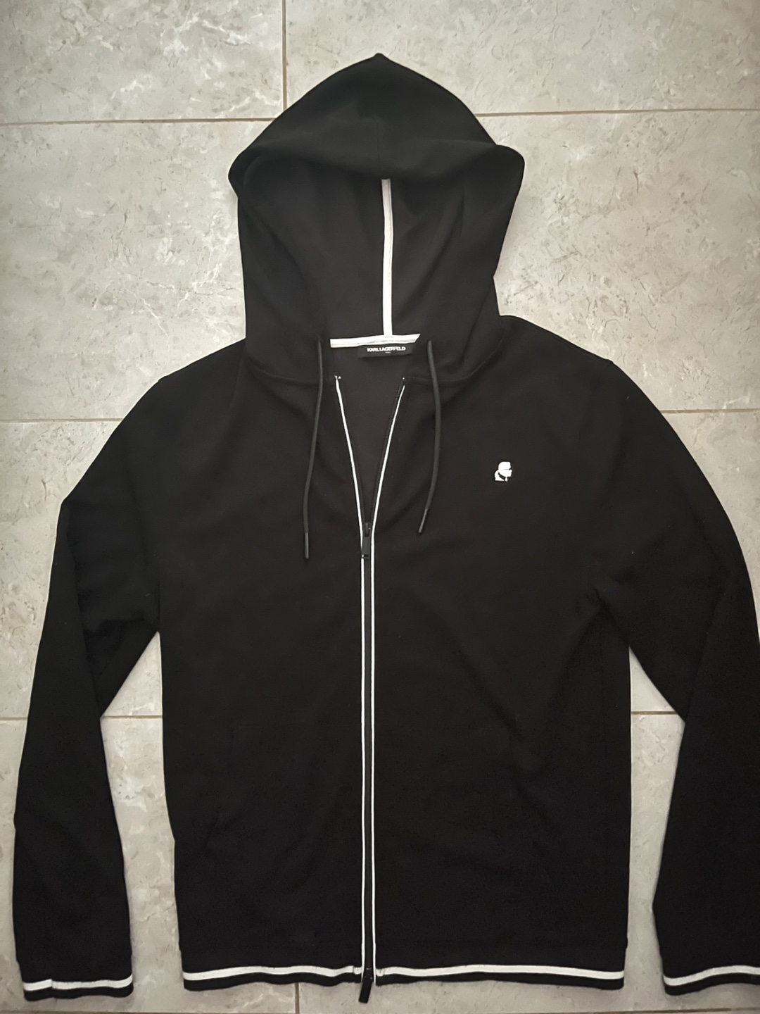 Karl Lagerfeld Black Zip-Up Hoodie