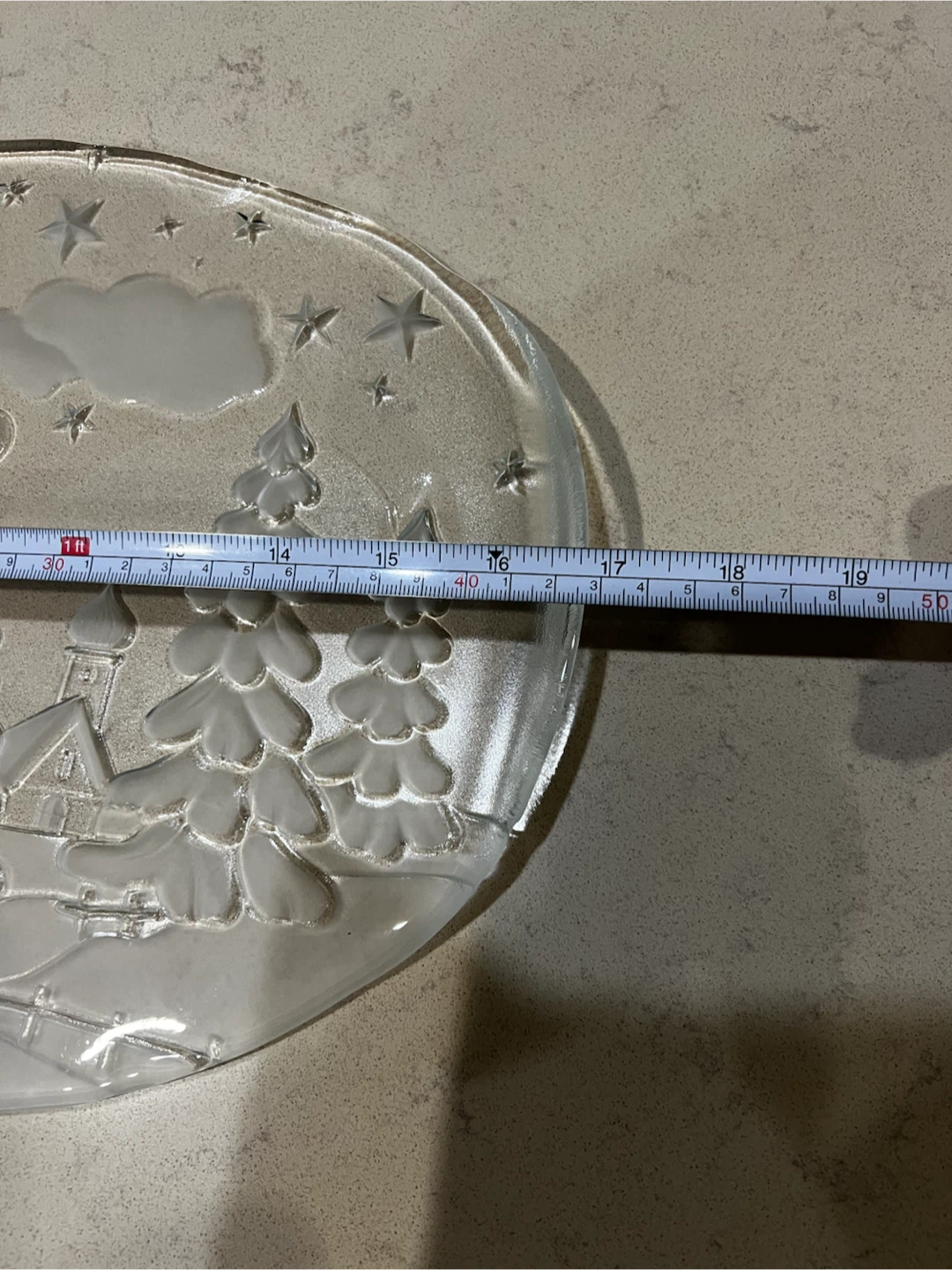 Vintage Winter Scene Glass Serving Platter - photo 3