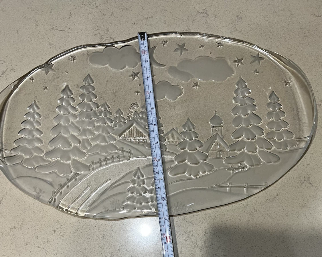 Vintage Winter Scene Glass Serving Platter - photo 4