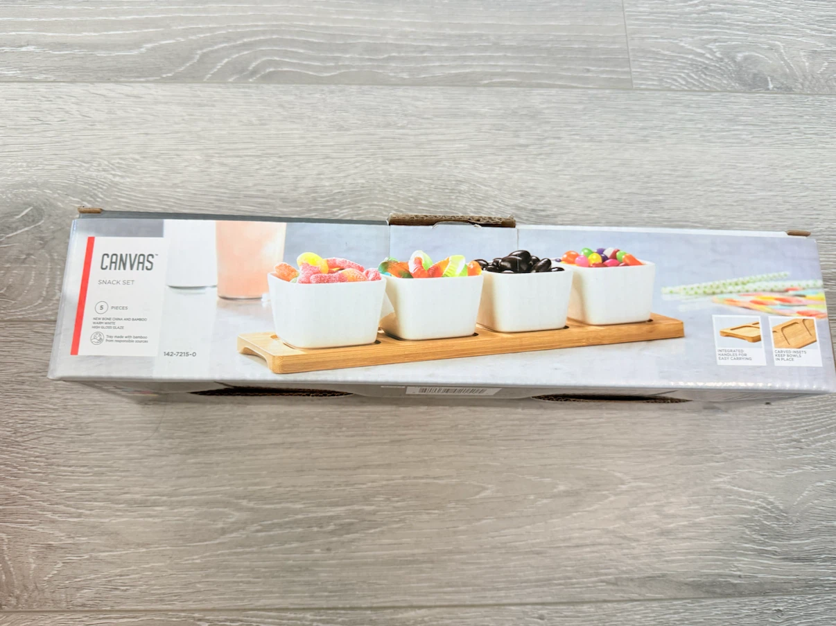CANVAS Snack Set (4 condiment, chip and dip bowls with tray) - photo 2