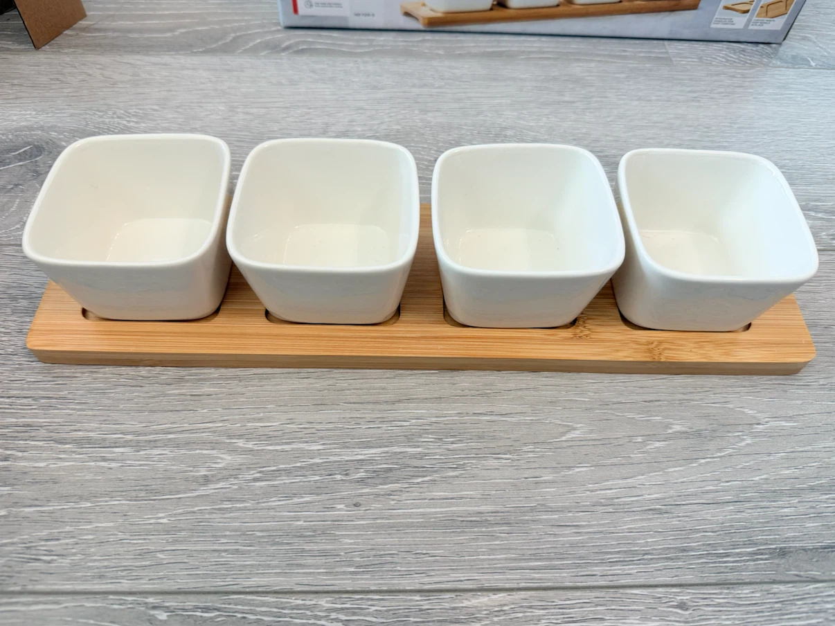 CANVAS Snack Set (4 condiment, chip and dip bowls with tray) - photo 3