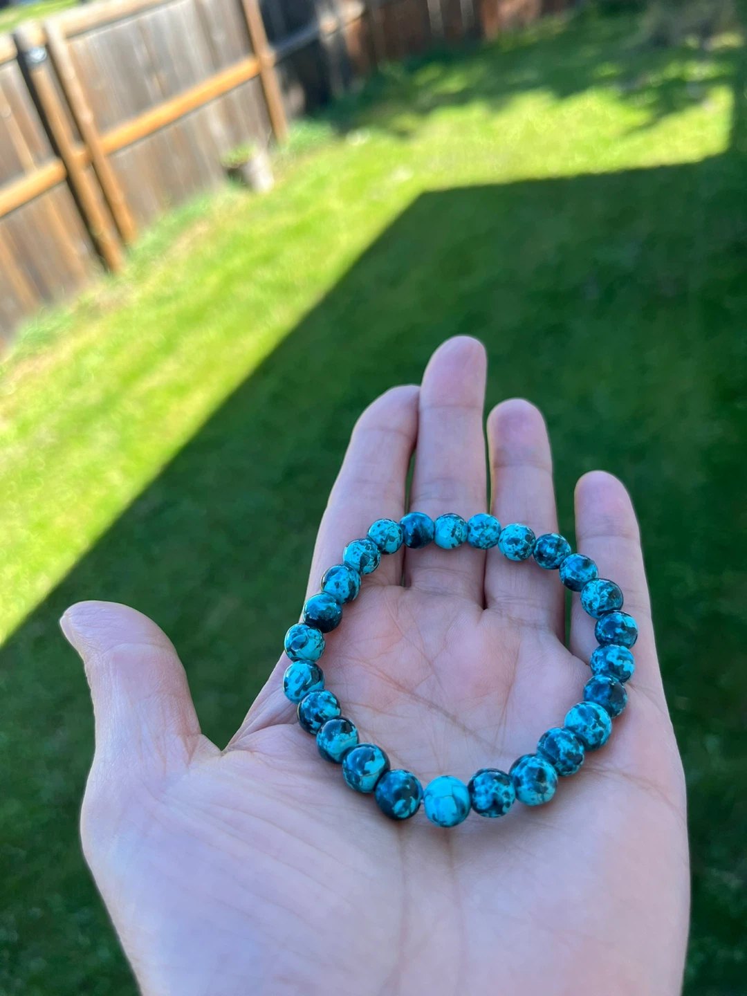 Turquoise Stone Beaded Stretch Bracelet - photo 2