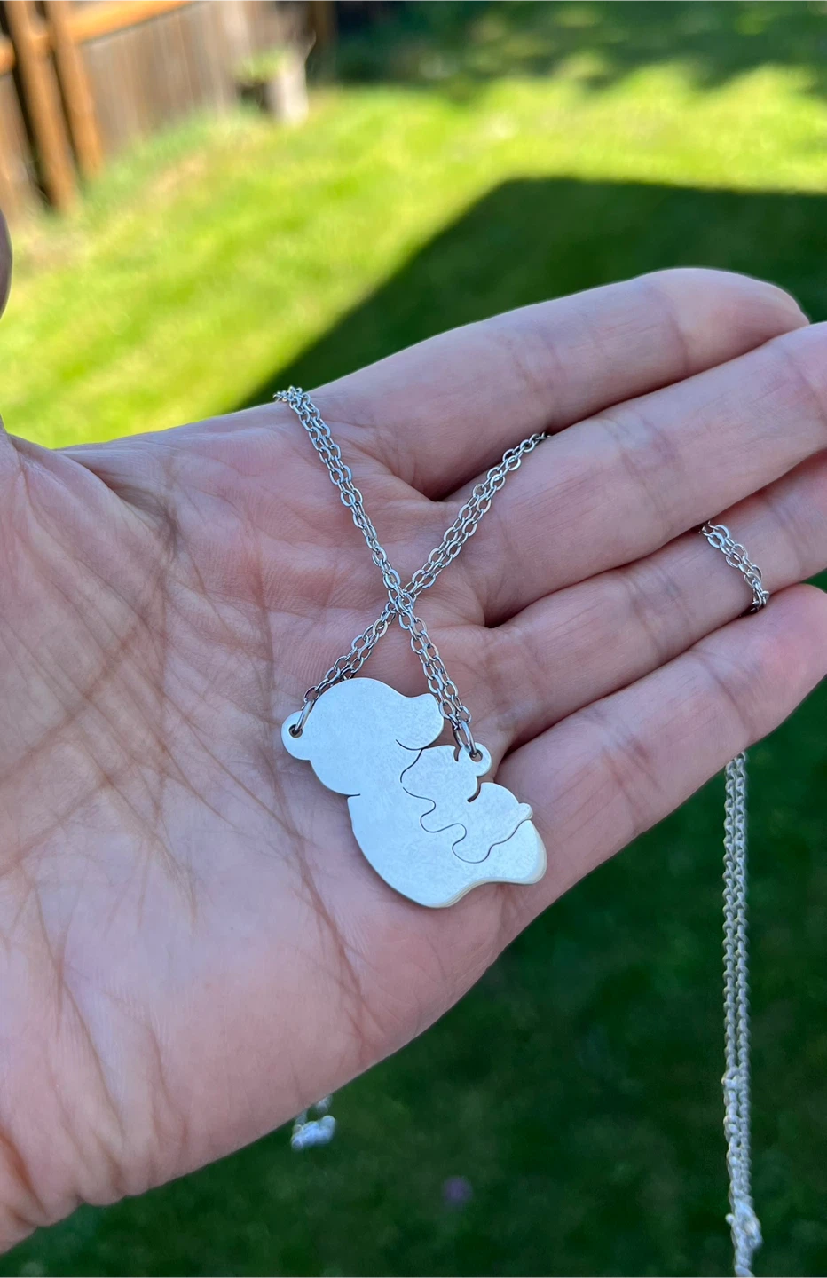 Mom and Child Bear Puzzle Necklace - photo 2