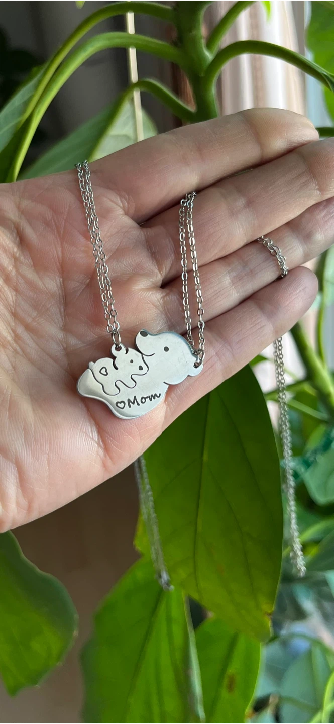 Mom and Child Bear Puzzle Necklace - photo 4