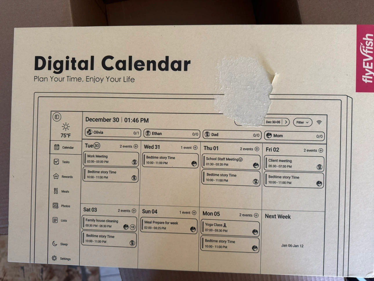 flyEVfish 15.6" Digital Calendar