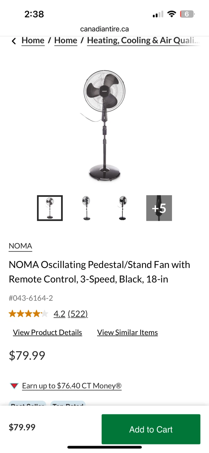 NOMA 18-in Oscillating Pedestal Fan - photo 3