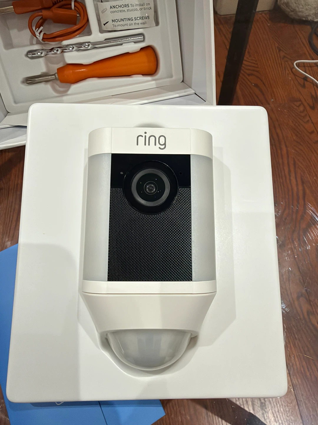Ring Spotlight Cam Battery – White – New Open Box