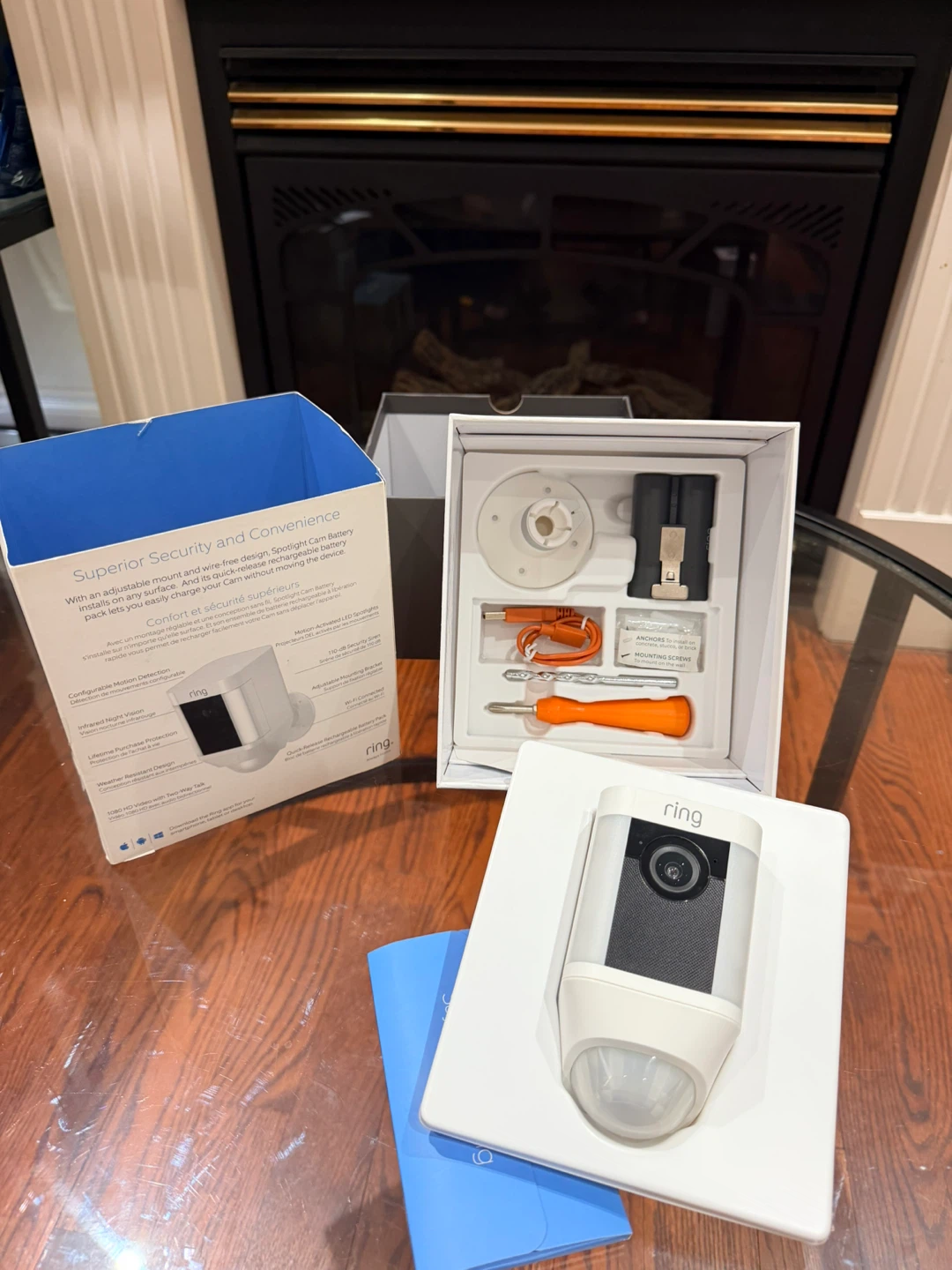 Ring Spotlight Cam Battery – White – New Open Box - photo 2
