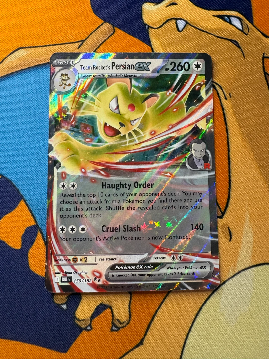 2025 Team Rocket's Persian ex 150/182 Pokemon Card
