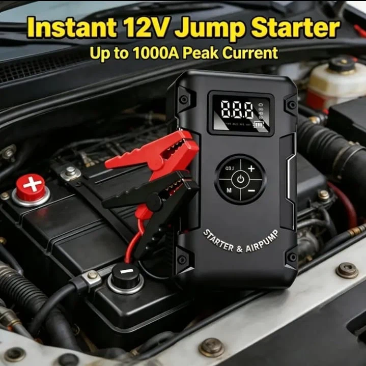 (BRAND NEW) 7-in-1 12V Jump Starter and Portable Air Pump - photo 2