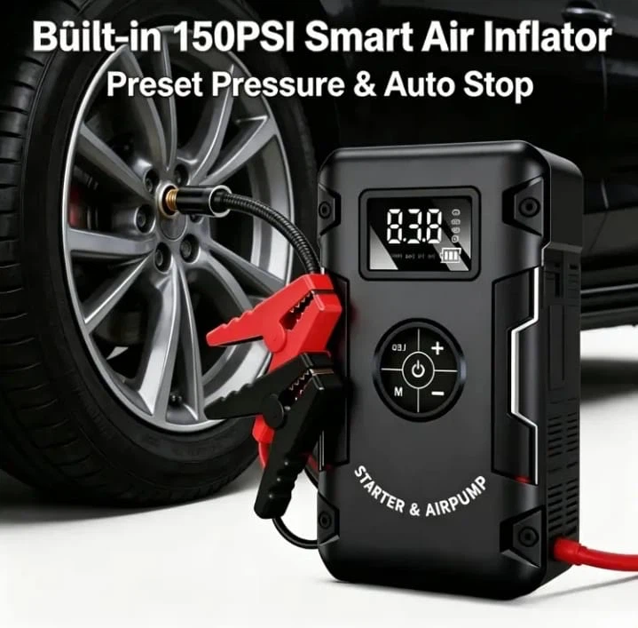 (BRAND NEW) 7-in-1 12V Jump Starter and Portable Air Pump - photo 3
