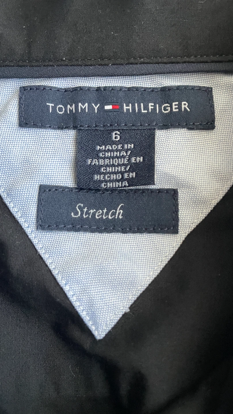Tommy Hilfiger Black Stretch Button-Down Shirt Size 6 - photo 3