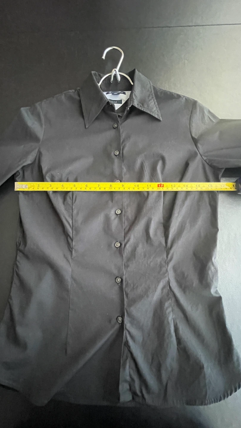 Tommy Hilfiger Black Stretch Button-Down Shirt Size 6 - photo 5