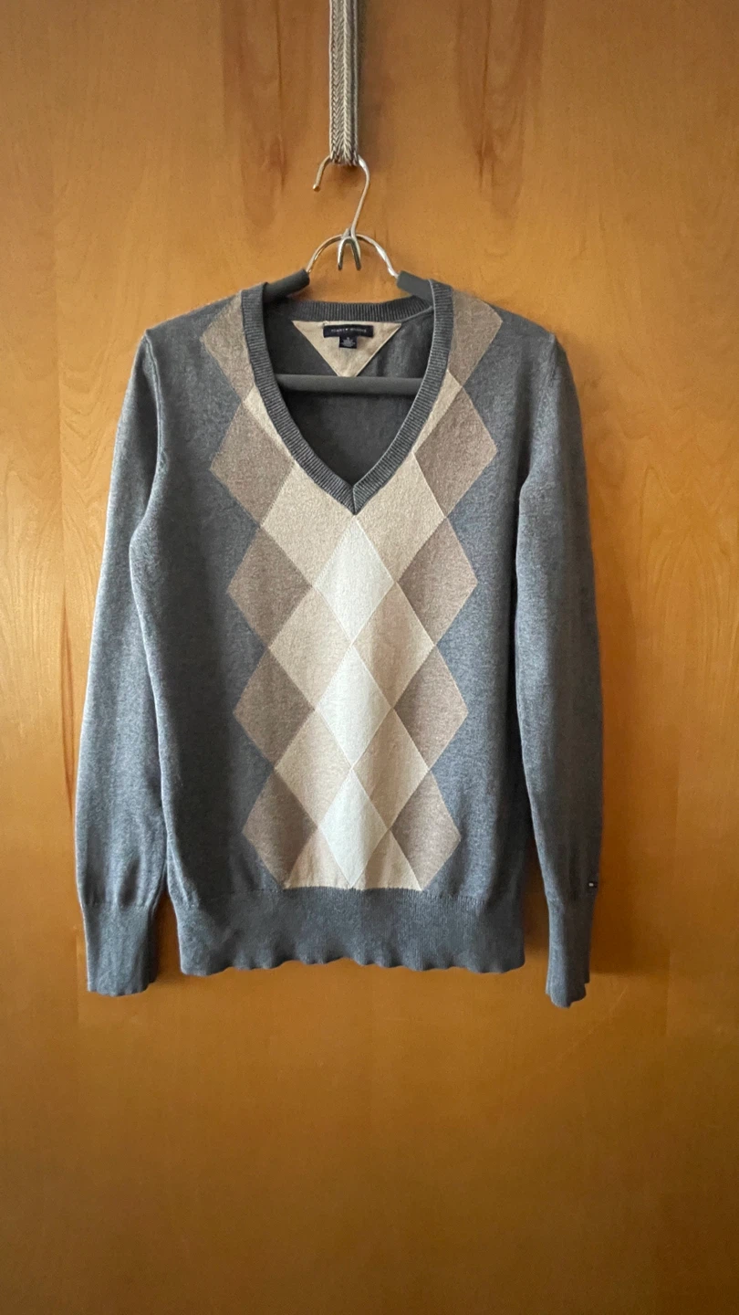 Tommy Hilfiger Argyle V-Neck Sweater
