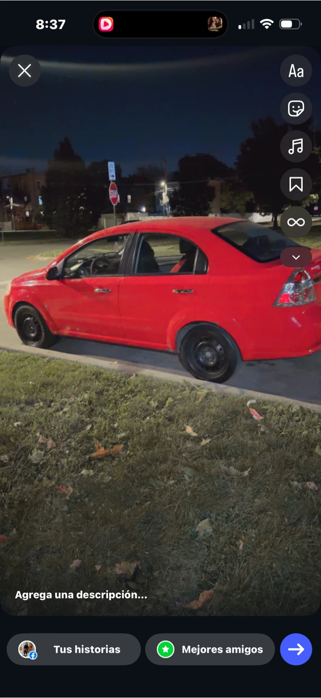 Red Chevrolet Aveo Sedan