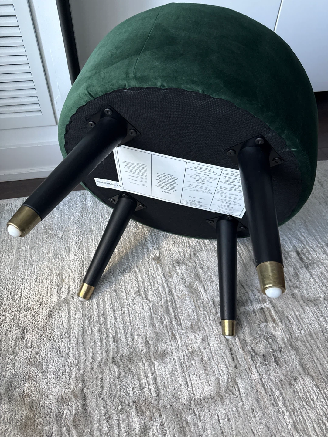Structube Green Velvet Stool - photo 3