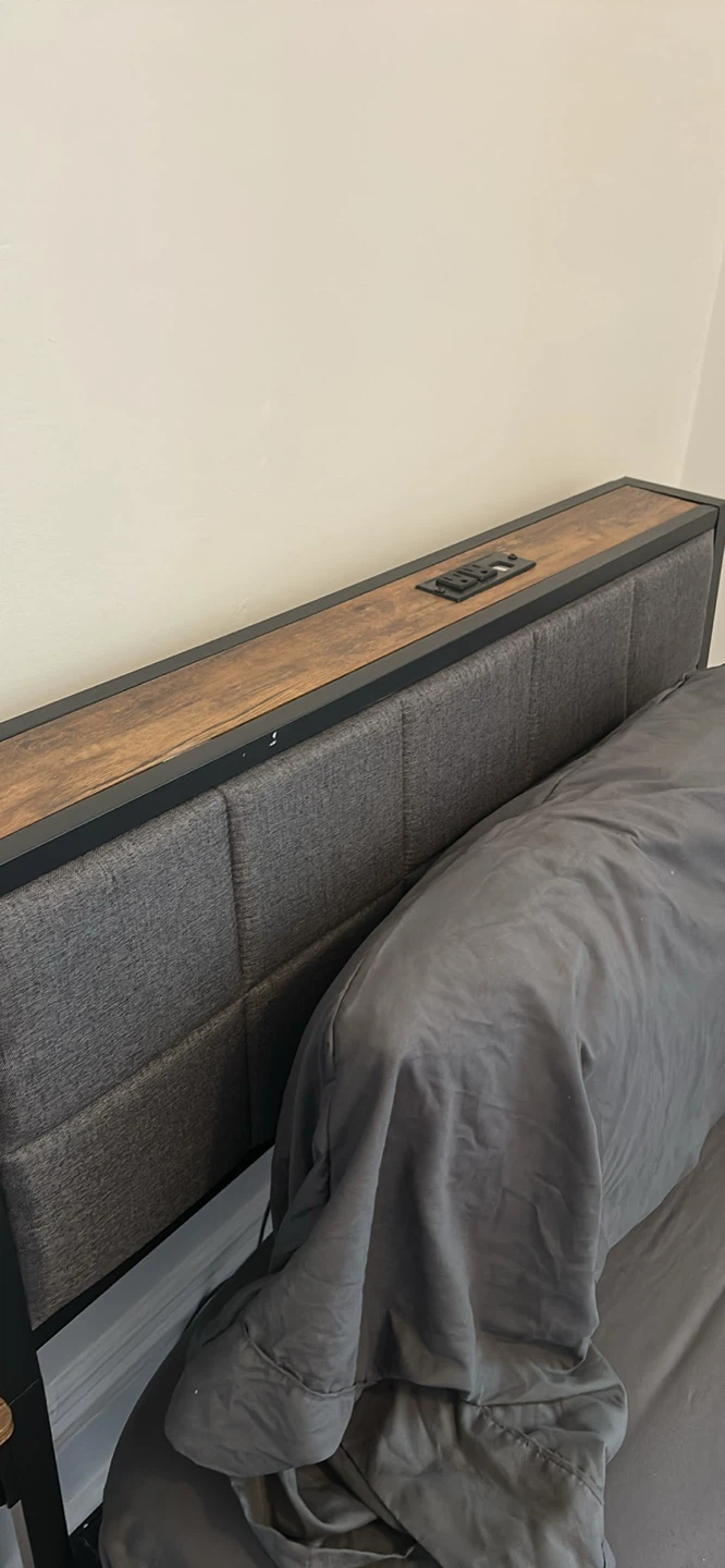 Industrial Style Twin Bed Frame with Headboard - photo 4